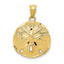 14K Gold Polished Sand Dollar Pendant for Men Elegant Solid Design