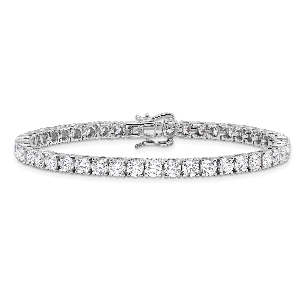 14k White Gold 10 carat Lab Grown Diamond VS/SI+ G+ Round Tennis Bracelet