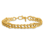 14k Polished Multi Graduated Curb Link 8 inch Bracelet