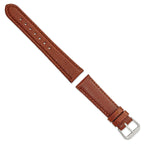 Havana Lizard-Grain Leather Watch Band with Silver-Tone Buckle, 16mm