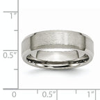 Titanium Brushed with Polished and Beveled Edge 6mm Band