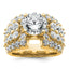 14k 3 3/8 carat Lab Grown Diamond VS/SI+ G+ 3 carat Round Center Semi Mount Engagement Ring
