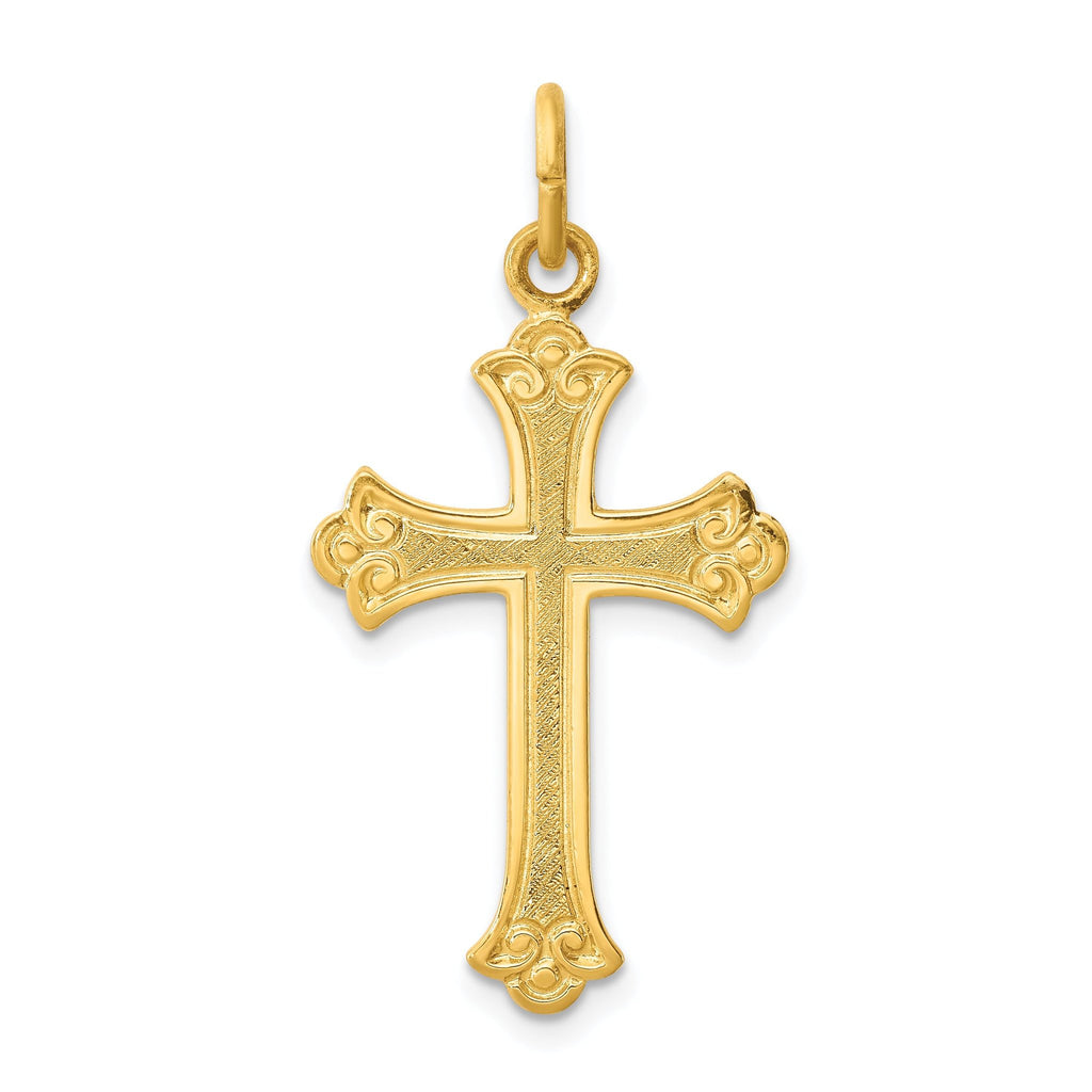 Sterling Silver 24K Gold-Plated Cross Pendant with Polished Finish