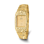 14k Mens Squared Champagne 27x47mm Dial Solid Nugget Watch