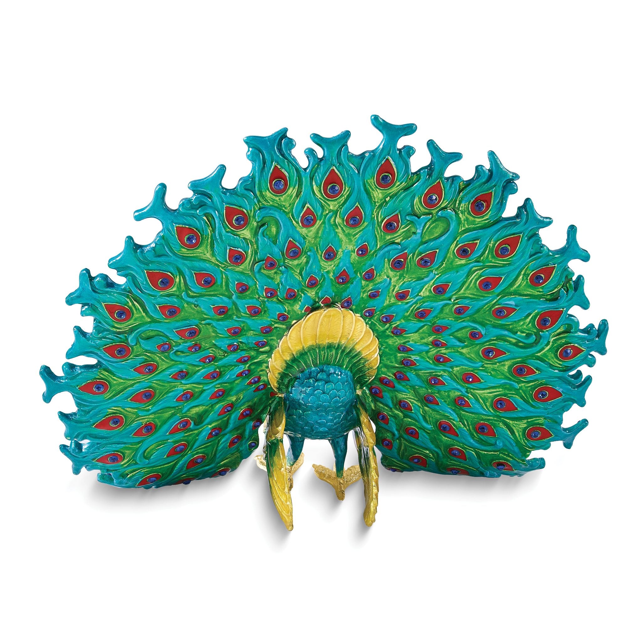 Luxury Giftware by Jere Bejeweled AQUAMARINE Peacock Trinket Box with Matching 18 inch Necklace Secondary image