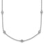 14k White Gold Complete 1/2 carat Bezel-set Diamond and Cable Chain 13-Station 16 inch Necklace