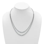 14k White Gold 15 1/2 carat Certified Lab Grown Diamond VS/SI+ G+ Complete 20 inch Graduated Layered Tennis Necklace