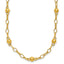 Sterling Silver Gold-tone pol. Beaded Link w/2in ext. Necklace