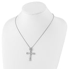 Sterling Silver 925 Polished Strength Cross Necklace Gift Ready Elegance