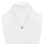 14k White Gold 4 carat Certified Lab Grown Diamond VS+ F+ Princess Complete 18 inch Bezel Set Necklace