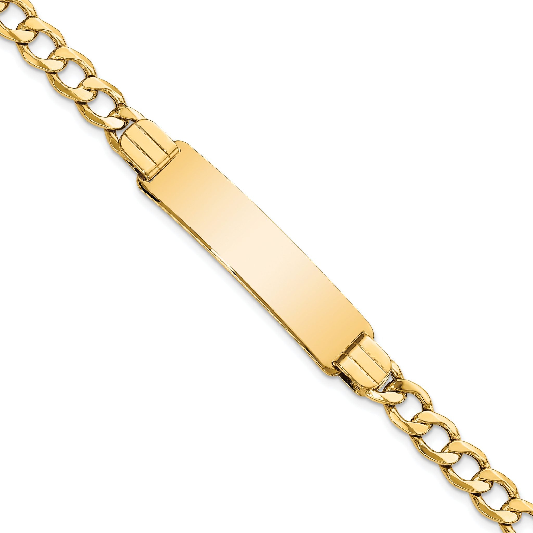 10k Semi-solid Curb Link ID Bracelet Main image