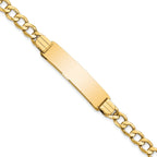 10k Semi-solid Curb Link ID Bracelet
