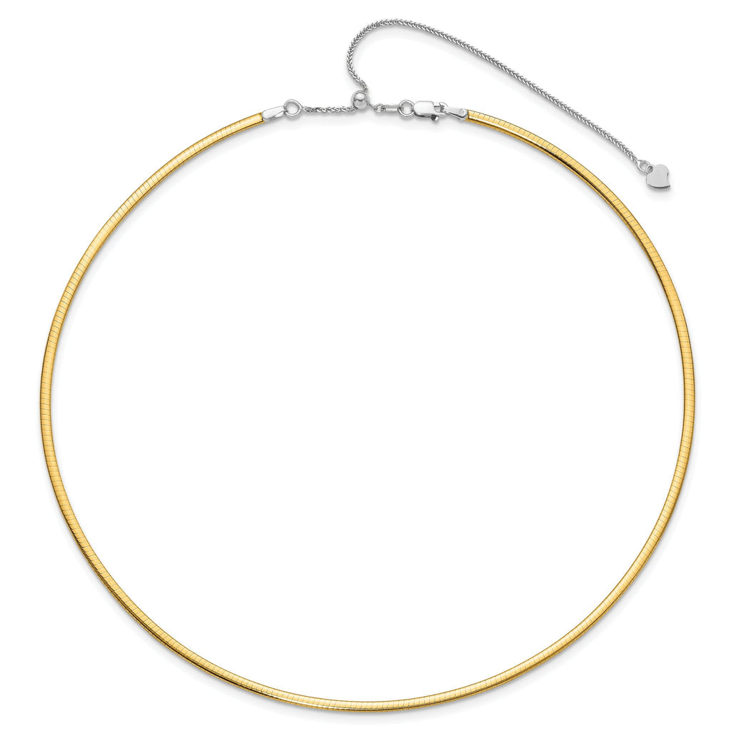 2.0mm 14K Two-Tone Gold Omega Chain