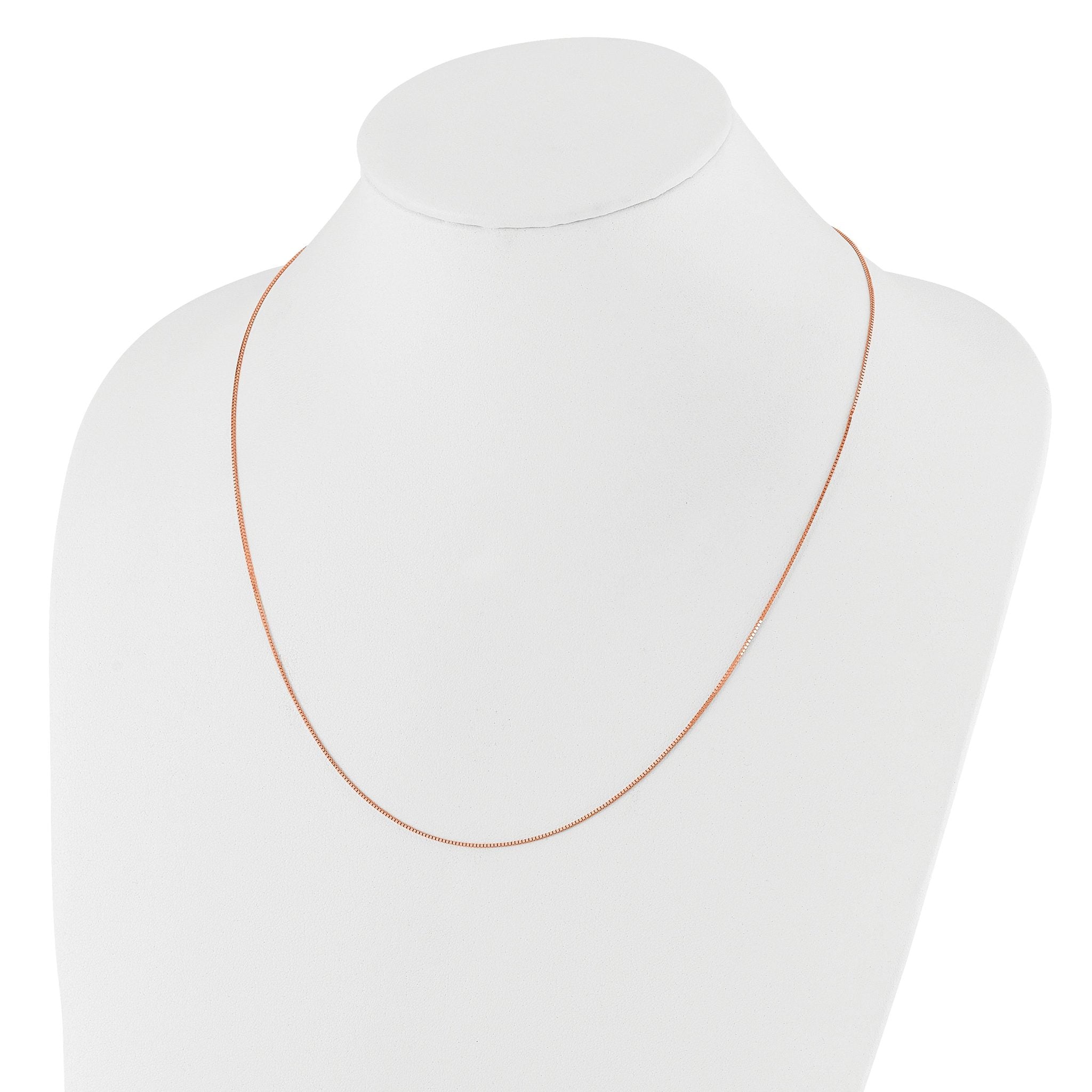 14 Karat Rose Gold Adjustable .8mm Box Chain