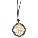 Sterling Silver 14K Two-Tone Necklace with Elegant Themed Pendant