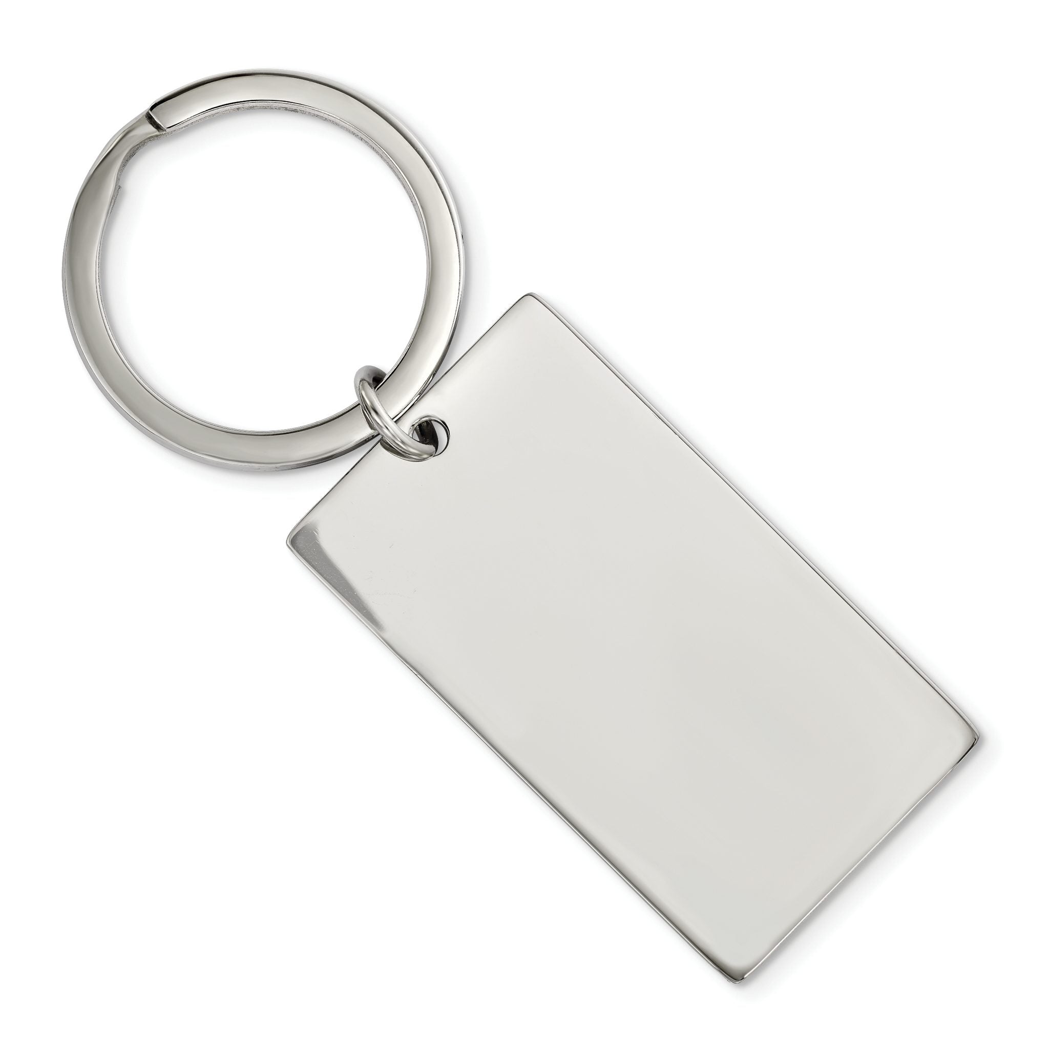 Chisel Stainless Steel Brushed and Polished 1.85mm Rectangle Reversible Key Ring Main image