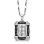 White Night Sterling Silver Rhodium-Plated Diamond Necklace with Extender