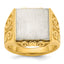 14k Two-Tone Engravable Square Signet ring