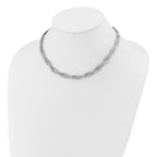 SS RH-plated Polish/Texture Braided w/ 2in ext. Necklace