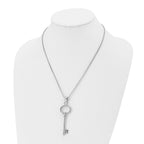 Chisel Stainless Steel Polished Key Pendant on a 20 inch Box Chain Necklace