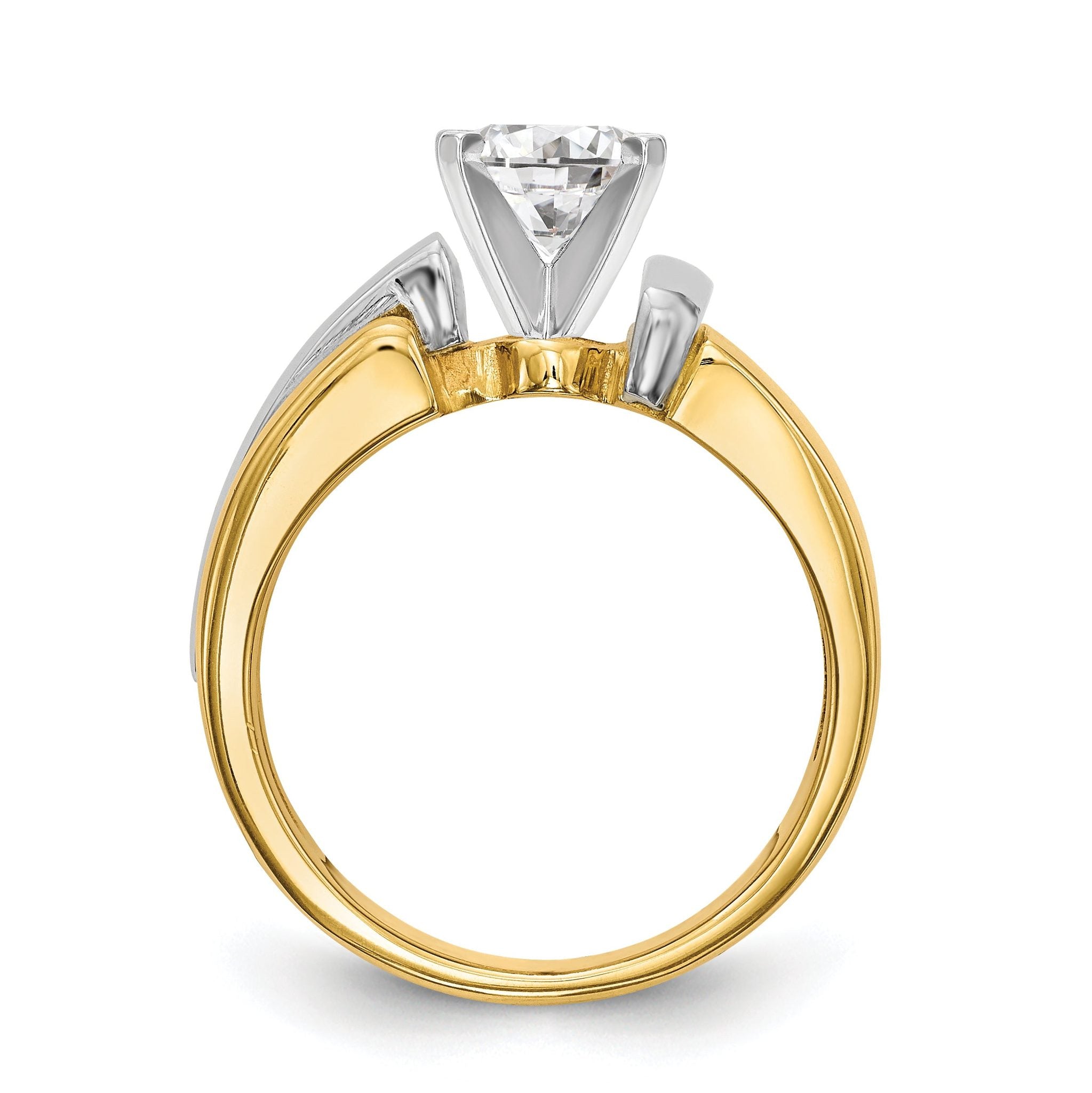 14K Two-tone Peg Set Solitaire Engagement Ring Mounting Secondary image
