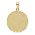 14K Enamel Beach Scene On Round Disc Charm