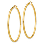 14K Polished 2.5mm Tube Hoop Earrings