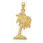 14K Gold Palm Tree Pendant for Men Solid, Casted Design
