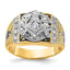 14k Two-tone Men's Polished and Textured Blue Lodge Master Masonic Ring Mounting, Mounting Only