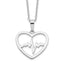 Sterling Silver Rhodium-plated Heartbeat in Heart 16in With 2in Ext Necklace