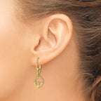 14k Polished Claddagh Leverback Earrings
