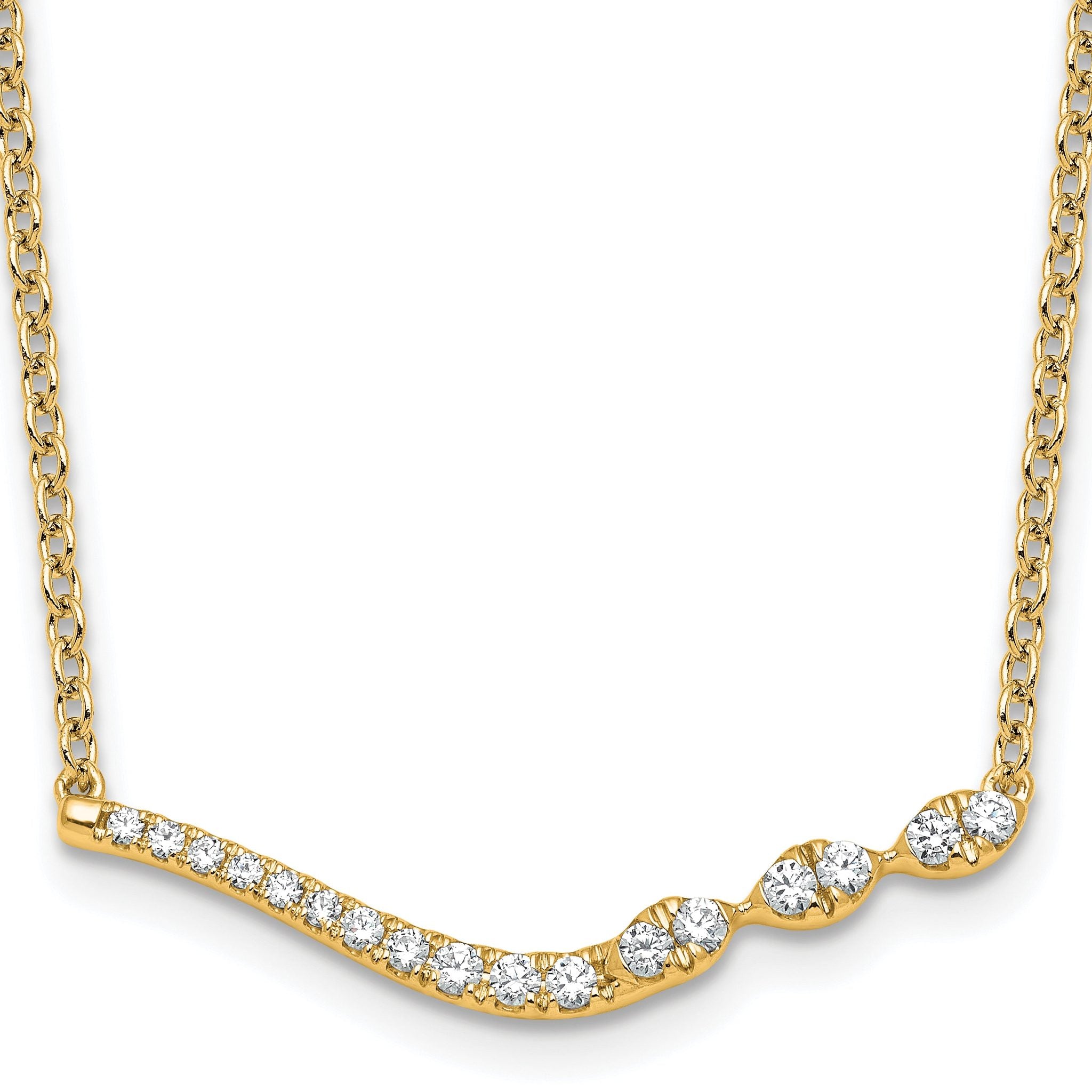14k 1/3 carat Lab Grown Diamond VS+ F+ Complete 18 inch Fashion Bar Necklace Main image