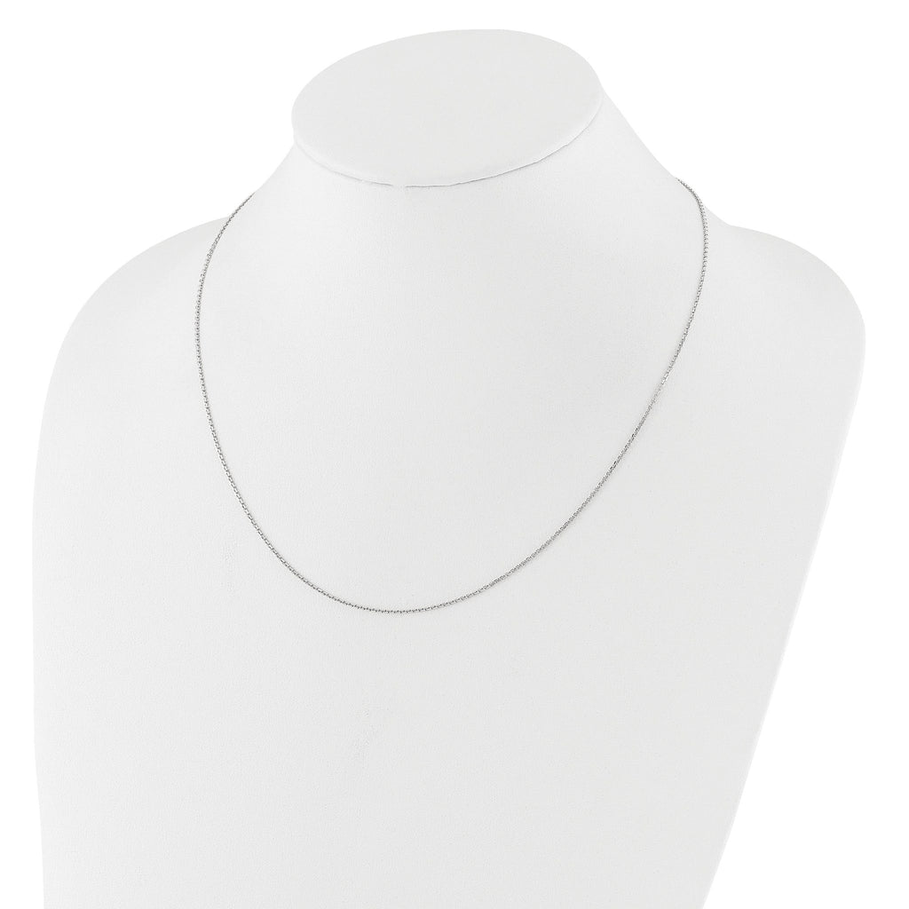 14K White Gold Adjustable  1.25mm D/C Cable Chain