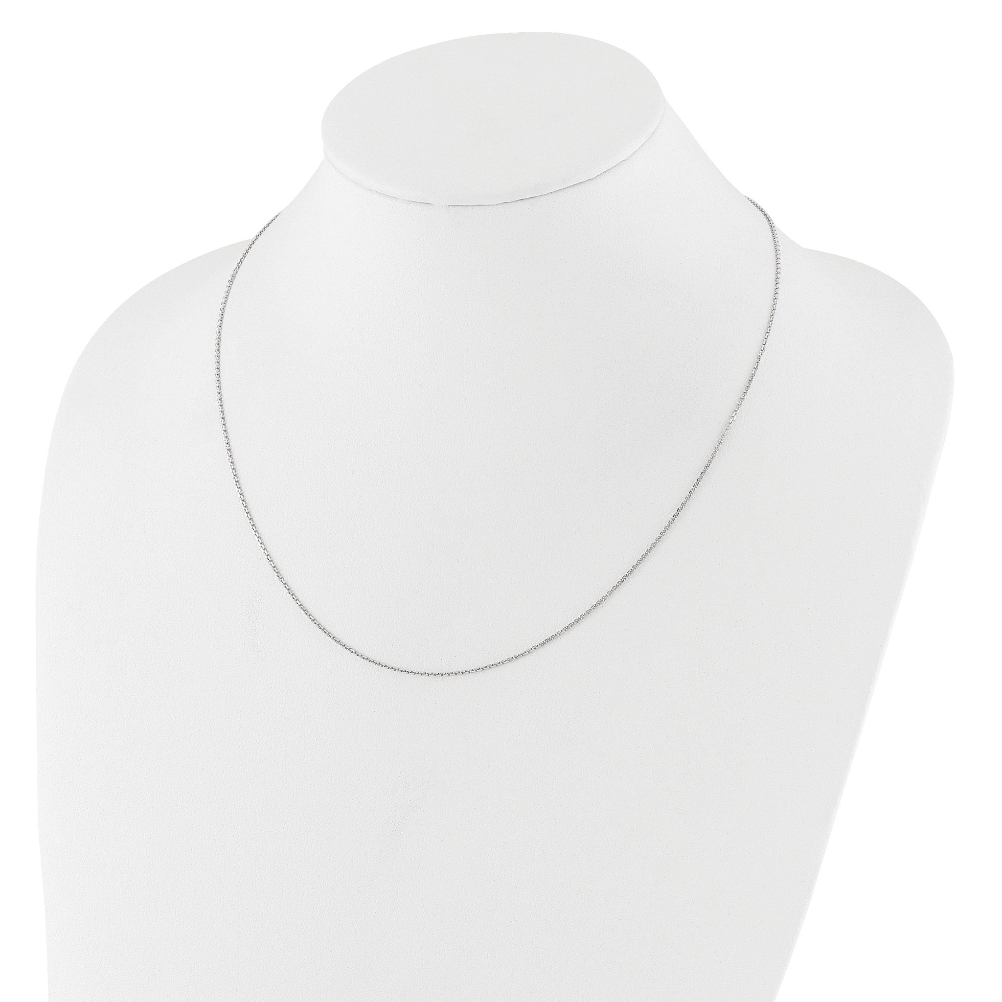 14K White Gold Adjustable  1.25mm D/C Cable Chain