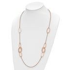 Chisel Stainless Steel Polished Rose IP-plated 31.5 inch Necklace