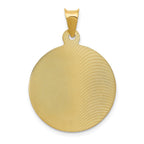 14K Gold Polished Corpus Circle Pendant with Die-Struck Solid Design