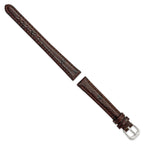 Ostrich-Grain Leather Watch Band in Brown, 16mm