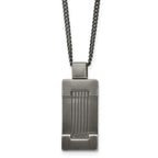Sophia Jewelers Stainless Steel Dog Tag Necklace with Brushed Finish
