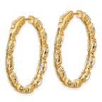 14K Yellow Gold 5 1/4 ct Lab-Created Diamond VS/SI+ G+ Oval-Cut In-and-Out Hoop Earrings