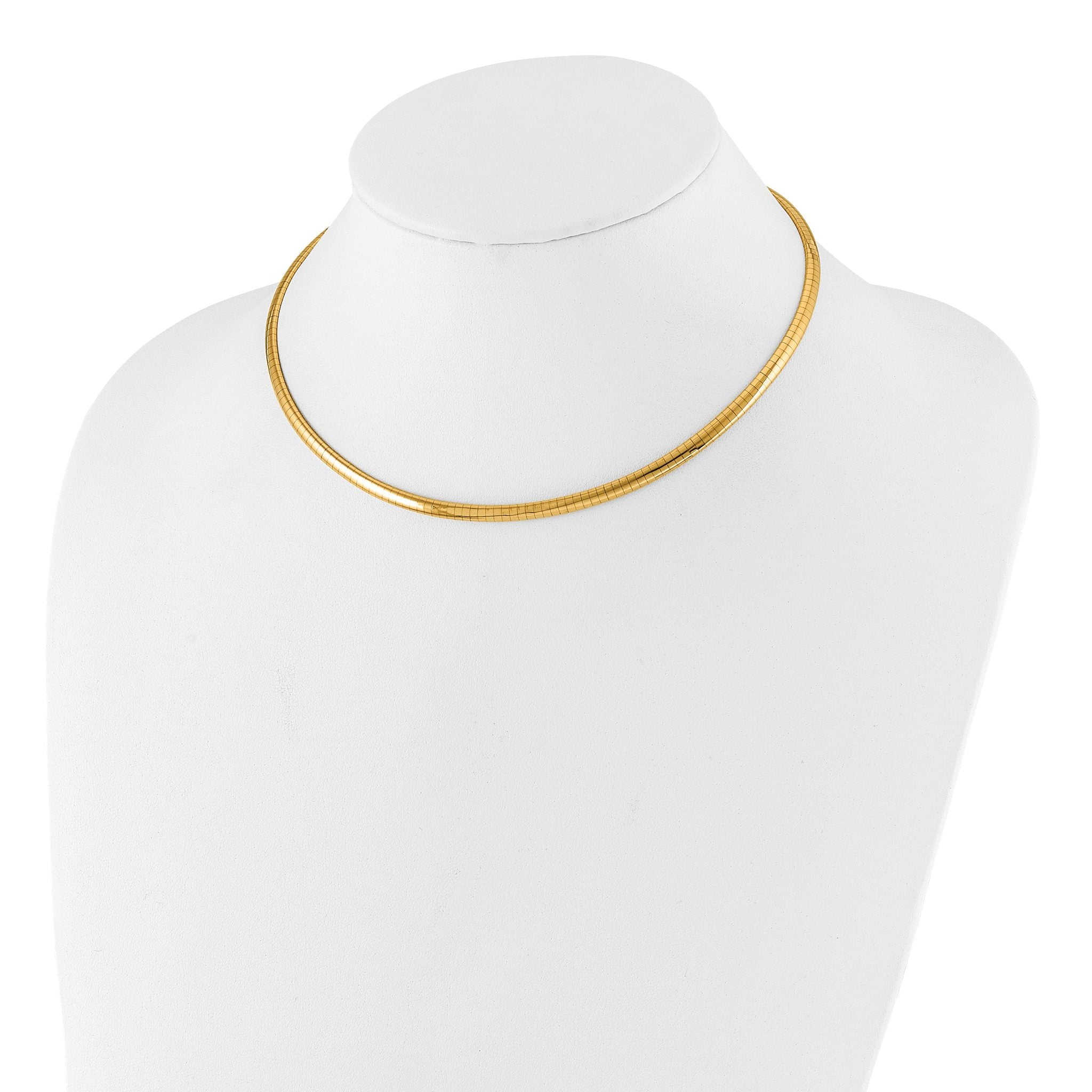 14K 4mm Domed Omega Necklace Secondary image