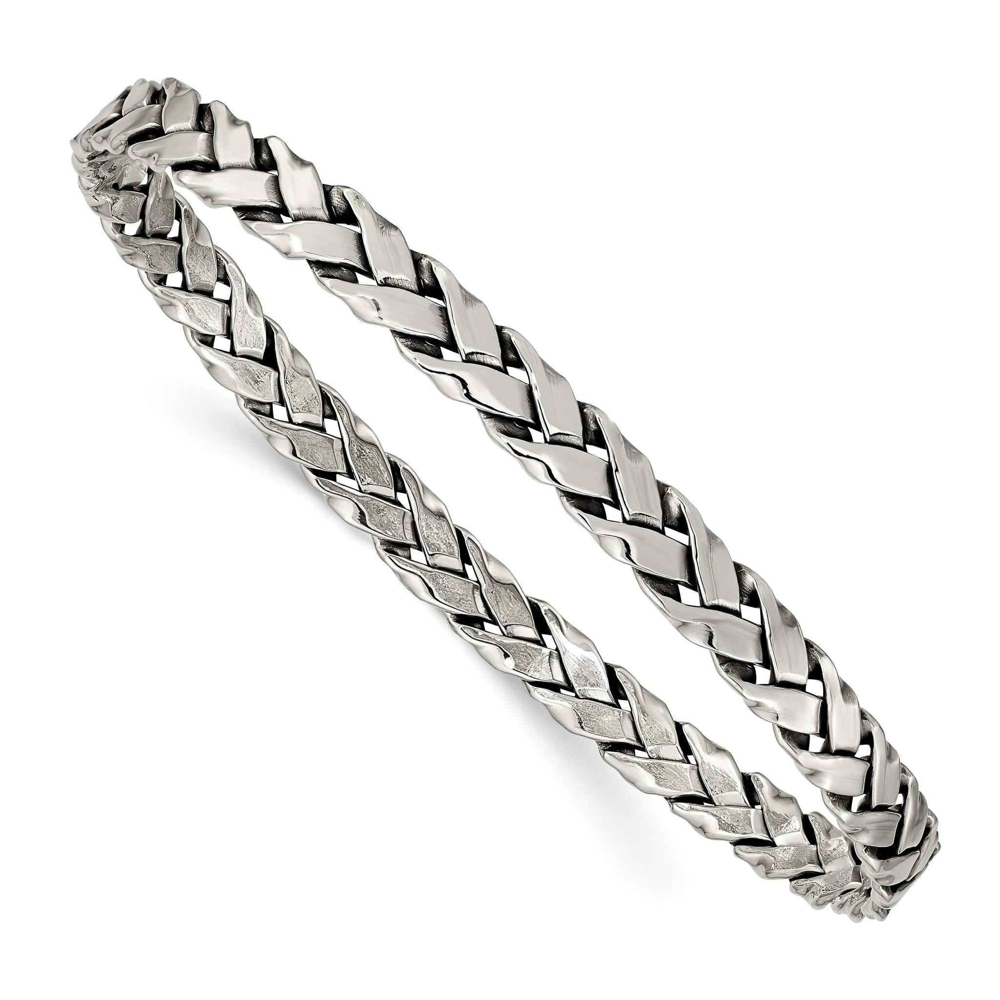 Sophia Jewelers Women's Polished Antiqued Sterling Silver Slip-On Bangle Main image
