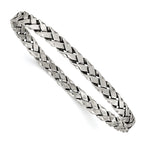 Sophia Jewelers Women's Polished Antiqued Sterling Silver Slip-On Bangle