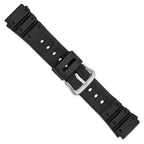 20mm Black Polyurethane Sport with Stainless Steel Buckle 8 inch Watch Band