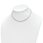 Sterling Silver Rhodium-plated Polished Multi-color CZ w/3 IN EXT Choker