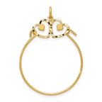 14K Gold Heart Charm Holder Pendant Elegant and Timeless Design