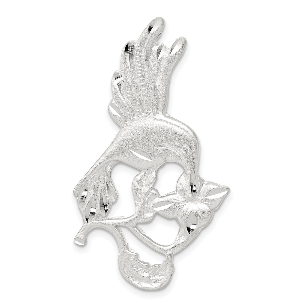 Sterling Silver 925 Hummingbird Charm with Anti-Tarnish Solid Cast Design