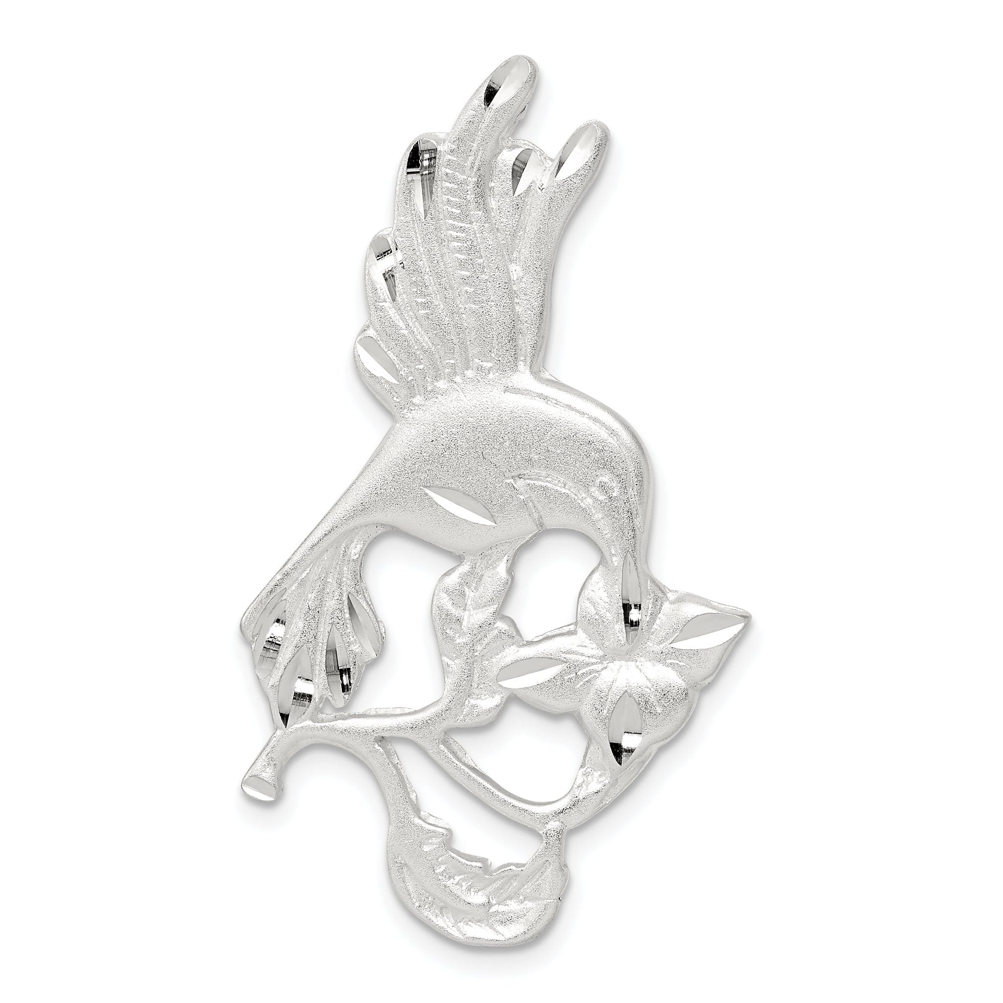 Sterling Silver 925 Hummingbird Charm with Anti-Tarnish Solid Cast Design