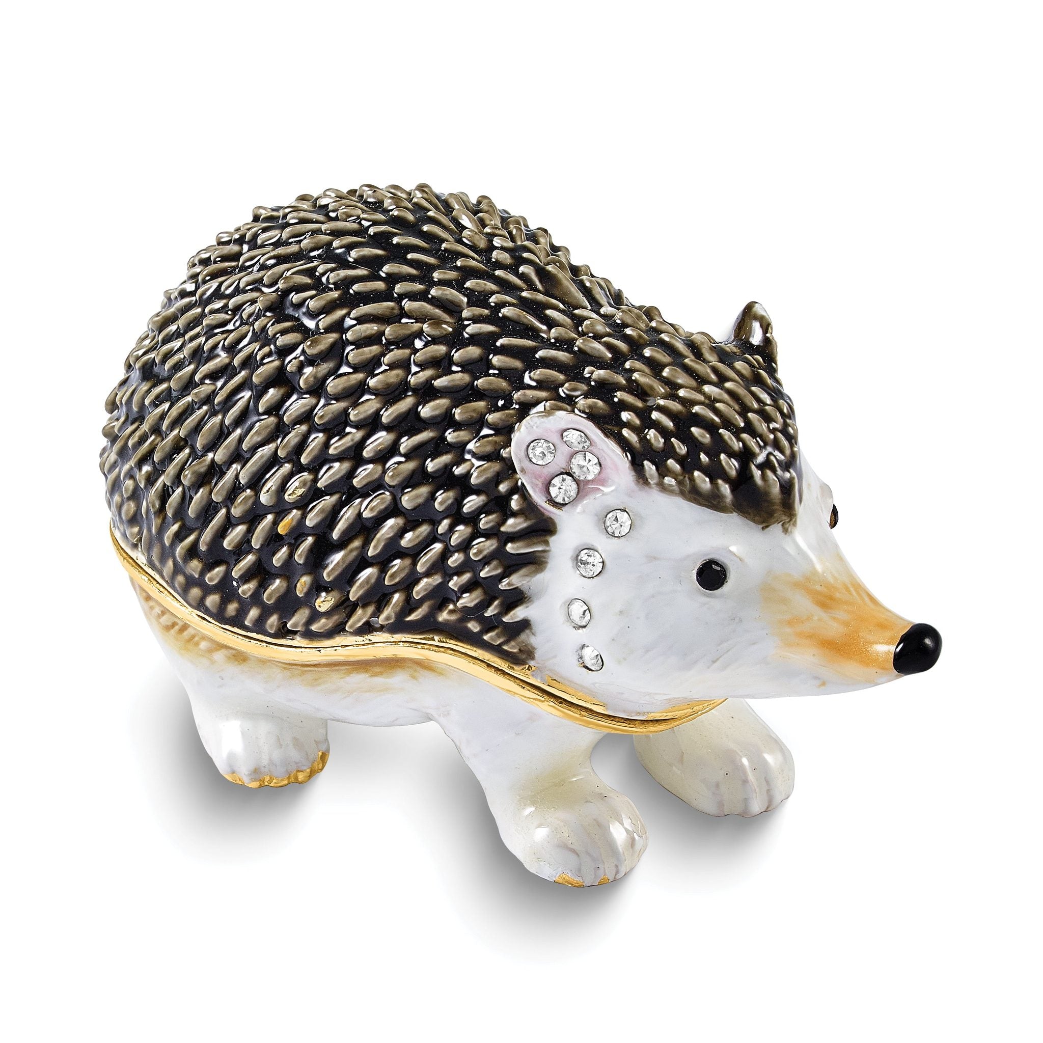 Hedgehog Trinket Box & Matching Necklace Set in Pewter Main image