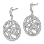 Sophia Jewelers: Sterling Silver CZ Dangle Earrings with Polished Finish