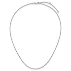14K White Gold 1.2mm Baby Spiga 1in+1in Adjustable Chain